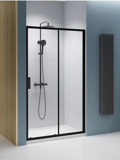   Radaway Premium Pro Black DWJ fekete zuhanyajtó 100 átlátszó balos