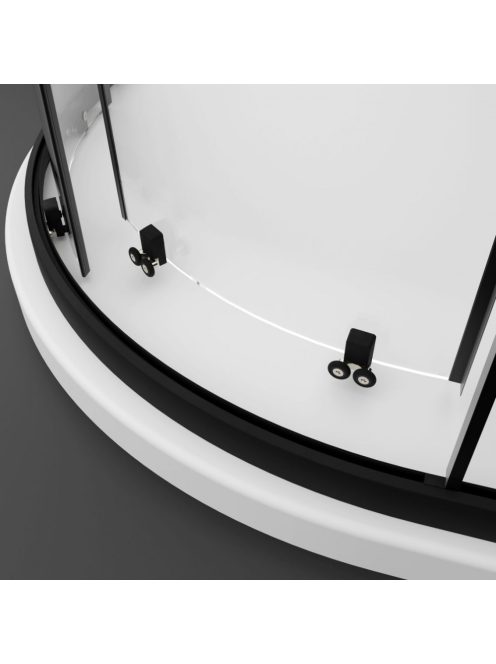 Radaway Premium Pro Black DWJ fekete zuhanyajtó 130 átlátszó balos