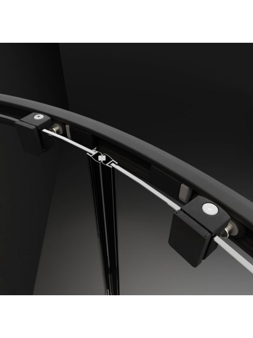 Radaway Premium Pro Black DWJ fekete zuhanyajtó 130 átlátszó balos