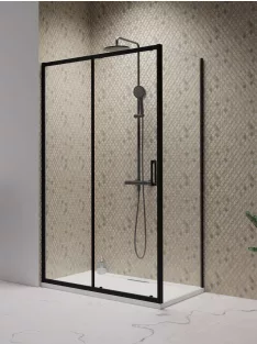   Radaway Premium Pro Black KDJ szögletes fekete zuhanykabin 100x100 átlátszó balos