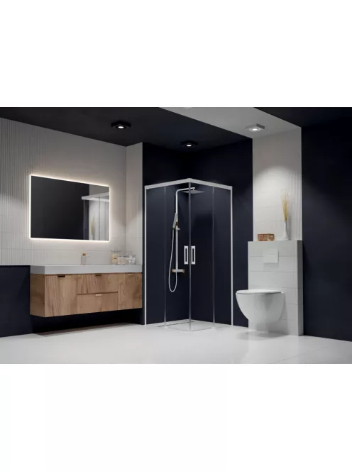 Radaway Idea White KDD szögletes fehér zuhanykabin 80x70 átlátszó