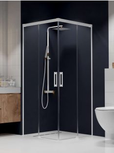   Radaway Idea White KDD szögletes fehér zuhanykabin 100x80 átlátszó