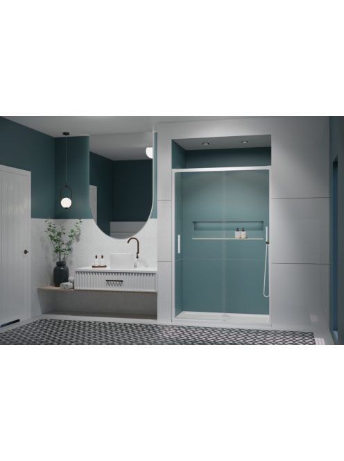 Radaway Idea White DWJ fehér zuhanyajtó 120 átlátszó balos