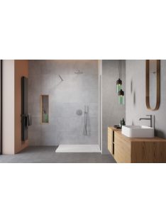   Radaway Modo New Brushed Nickel II Walk-in szálcsiszolt króm zuhanyfal 135 átlátszó