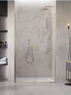   Radaway Furo Brushed Gold DWJ szálcsiszolt arany zuhanyajtó 90 átlátszó jobbos
