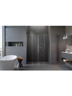   Radaway Furo Brushed Nickel DWD szálcsiszolt króm zuhanyajtó 140 átlátszó
