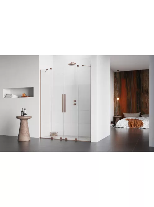 Radaway Furo Brushed Copper DWD szálcsiszolt réz zuhanyajtó 160 átlátszó