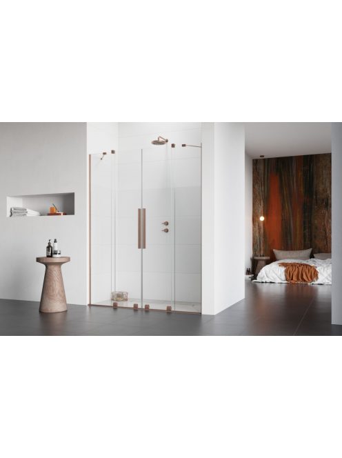 Radaway Furo Brushed Copper DWD szálcsiszolt réz zuhanyajtó 180 átlátszó