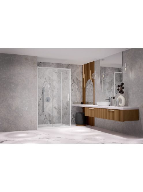 Radaway Idea White KDJ szögletes fehér zuhanykabin 130x100 átlátszó balos