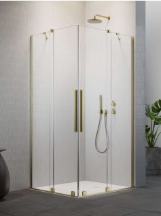   Radaway Furo Brushed Gold KDD szögletes szálcsiszolt arany zuhanykabin 100x90 átlátszó