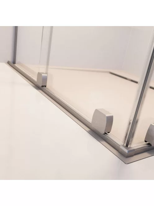 Radaway Furo Brushed Nickel KDD szögletes szálcsiszolt króm zuhanykabin 100x90 átlátszó