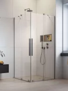 Radaway Furo Brushed Nickel KDD szögletes szálcsiszolt króm zuhanykabin 120x110 átlátszó