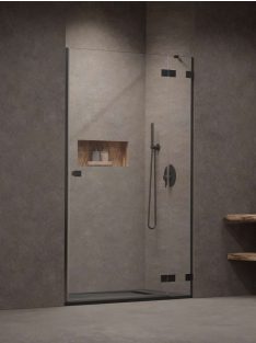   Radaway Essenza Pro Brushed GunMetal DWJ szálcsiszolt fegyvermetál zuhanyajtó 90 balos átlátszó