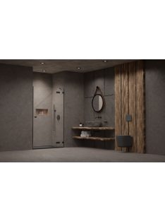   Radaway Essenza Pro Brushed GunMetal DWJ szálcsiszolt fegyvermetál zuhanyajtó 130 jobbos átlátszó