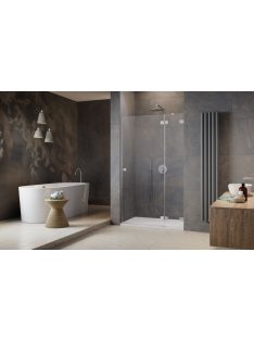   Radaway Essenza Pro Brushed Nickel DWJ szálcsiszolt króm zuhanyajtó 130 átlátszó balos