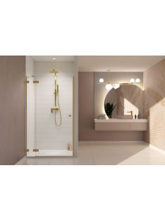   Radaway Essenza Pro Brushed Gold DWJ szálcsiszolt arany zuhanyajtó 130 átlátszó balos