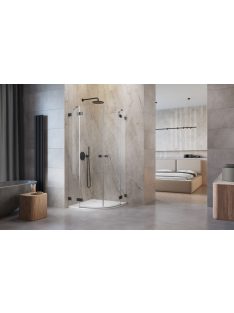   Radaway Essenza Pro Brushed GunMetal PDD íves szálcsiszolt fegyvermetál zuhanykabin 80x80 átlátszó