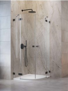   Radaway Essenza Pro Brushed GunMetal PDD íves szálcsiszolt fegyvermetál zuhanykabin 90x90 átlátszó