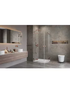   Radaway Essenza Pro Brushed Copper PDD íves szálcsiszolt réz zuhanykabin 80x90 átlátszó