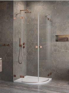   Radaway Essenza Pro Brushed Copper PDD íves szálcsiszolt réz zuhanykabin 100x90 átlátszó