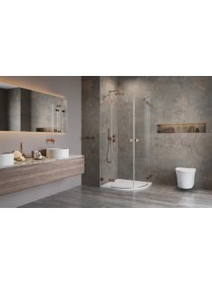   Radaway Essenza Pro Brushed Copper PDD íves szálcsiszolt réz zuhanykabin 100x100 átlátszó