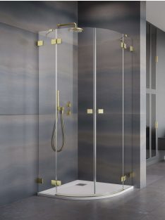   Radaway Essenza Pro Brushed Gold PDD íves szálcsiszolt arany zuhanykabin 90x80 átlátszó