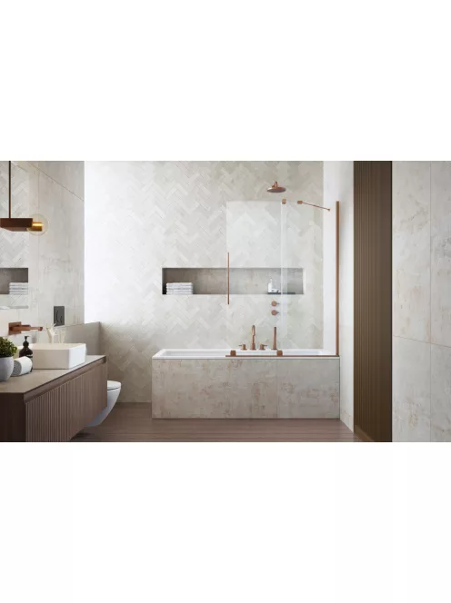 Radaway Furo Brushed Copper PND II szálcsiszolt réz kádparaván 150 átlátszó jobbos