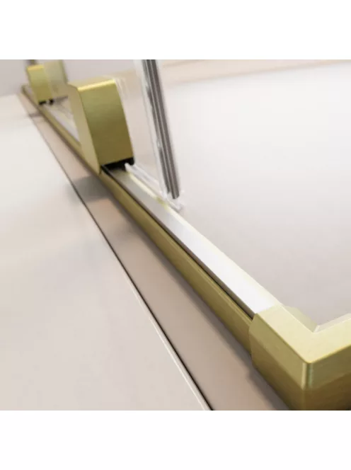 Radaway Furo Brushed Gold KDJ szögletes szálcsiszolt arany zuhanykabin 100x120 balos átlátszó