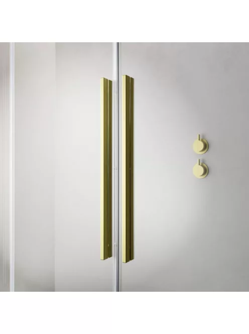 Radaway Furo Brushed Gold KDJ szögletes szálcsiszolt arany zuhanykabin 110x100 jobbos átlátszó
