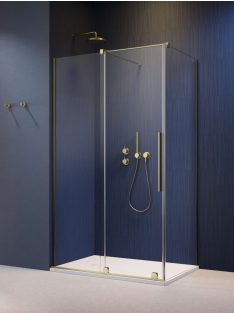   Radaway Furo Brushed Gold KDJ szögletes szálcsiszolt arany zuhanykabin 120x100 balos átlátszó
