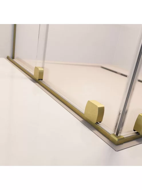Radaway Furo Brushed Gold KDJ szögletes szálcsiszolt arany zuhanykabin 130x90 jobbos átlátszó