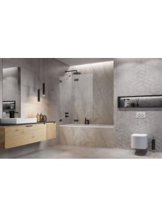   Radaway Essenza Pro Brushed GunMetal PND II szálcsiszolt fegyvermetál kádparaván 140 átlátszó balos