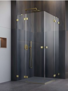  Radaway Essenza Pro Brushed Gold KDD szögletes szálcsiszolt arany zuhanykabin 80x90 átlátszó