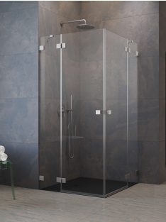   Radaway Essenza Pro Brushed Nickel KDD szögletes szálcsiszolt króm zuhanykabin 80x100 átlátszó