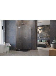   Radaway Essenza Pro Brushed Nickel KDD szögletes szálcsiszolt króm zuhanykabin 90x100 átlátszó