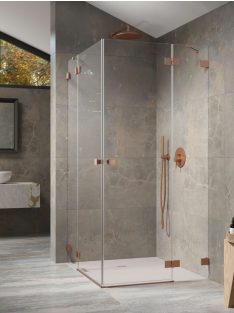  Radaway Essenza Pro Brushed Copper KDD szögletes szálcsiszolt réz zuhanykabin 90x90 átlátszó