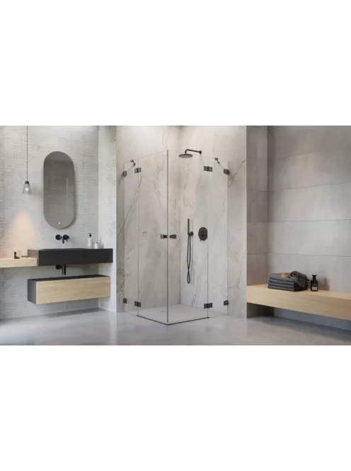 Radaway Essenza Pro Brushed GunMetal KDD szögletes szálcsiszolt fegyvermetál zuhanykabin 100x90 átlátszó