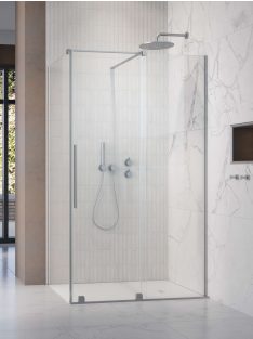   Radaway Furo Brushed Nickel KDJ szögletes szálcsiszolt króm zuhanykabin 110x120 átlátszó balos