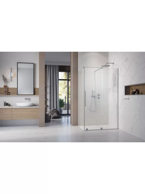 Radaway Furo Brushed Nickel KDJ szögletes szálcsiszolt króm zuhanykabin 110x110 átlátszó jobbos