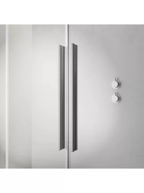 Radaway Furo Brushed Nickel KDJ szögletes szálcsiszolt króm zuhanykabin 130x100 átlátszó balos